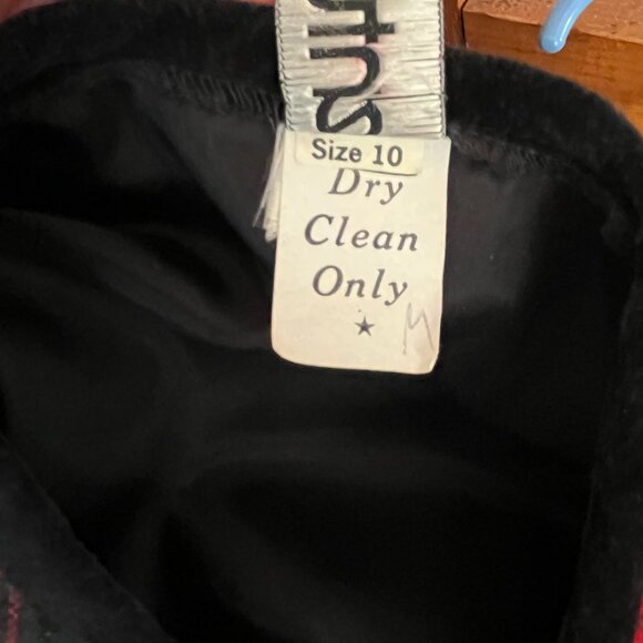 VTG Century of Boston Sz M Tartan Plaid Velvet Trim Open Front Jacket - Picture 10 of 10